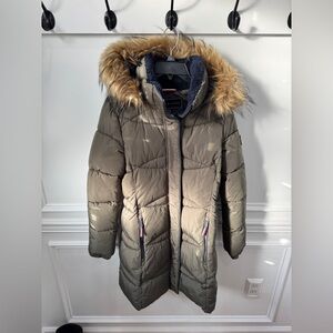 Tommy Hilfiger Green/Navy Puffer Jacket Coat